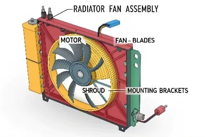 Quina és l'estructura del ventilador del radiador?